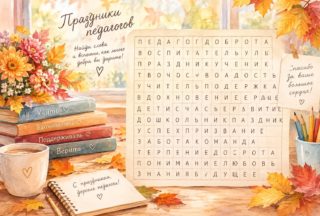 Филворд «Спасибо вам, дорогие педагоги!»